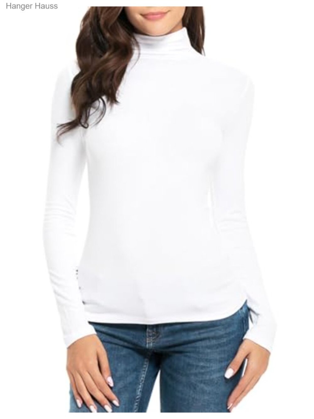 Womens Mock Turtleneck Long Sleeve Fitted Layer Undershirt Slim Tee